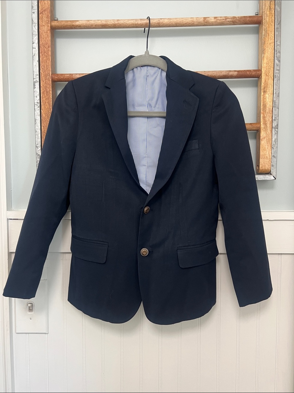 Boys Tommy Hilfiger sports coat size 10 navy with gold buttons blazer